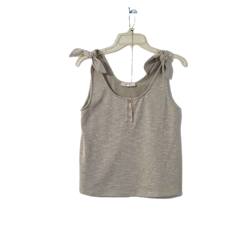 Moon & Stars Women's Size Medium Green & White Striped Tie-Knot Tank